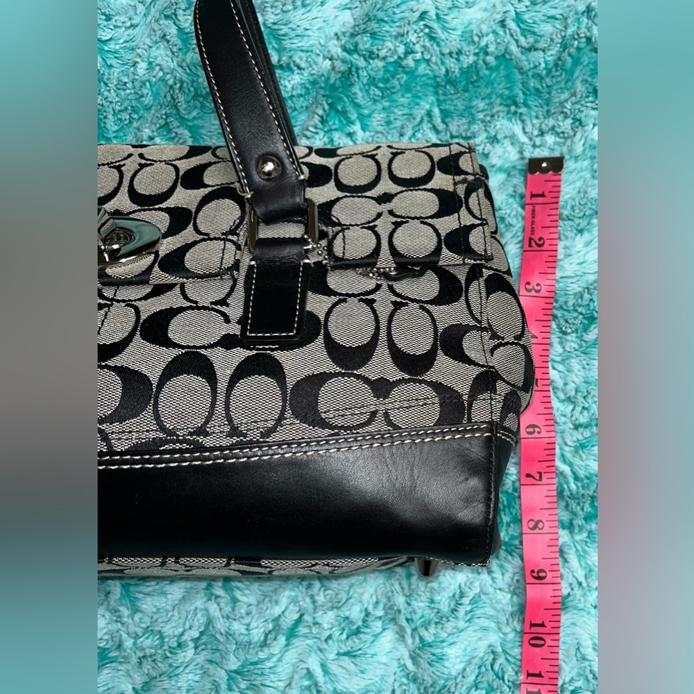 Coach Black and Cream Monogram Tote Bag - Picture 3 of 13
